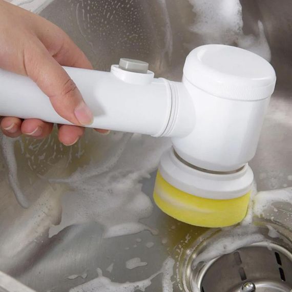 Електрична щітка для прибирання 5в1 зі змінними насадками, Magic Brush / Акумуляторна щітка для миття ванни / Електрощітка для | Зображення 1