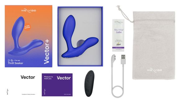 Смарт-вибромассажер простаты We-Vibe Vector+ ROYAL BLUE, пульт ДУ, регулируемый угол наклона | Зображення 5