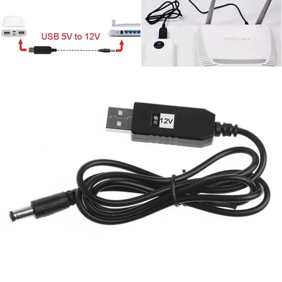 Кабель питания для роутера/модема USB-DC 12V GEN 2 (с преобразователем) Черный | Зображення 2