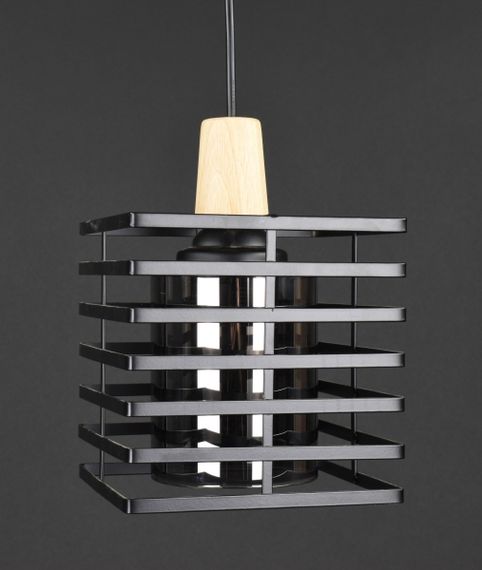 Люстра підвісна LOFT на 1 лампочку 27789 Чорний 30-100х16х16 см. | Зображення 2