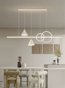 Люстра світлодіодна підвісна LED світильник для квартири на стелю лед 27600 Білий 30-160х15х100 см.