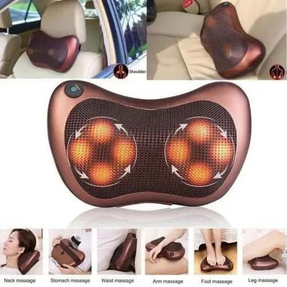 Автомобильная массажёр-подушка для шеи XPRO Massage pillow CHM-8028 роликовый коричневый (MER-13123_329) | Зображення 4
