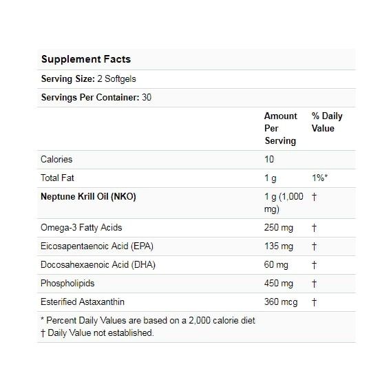 Олія криля NOW Foods Neptune Krill Oil 500 mg 60 Softgels NOW-01625 | Зображення 2