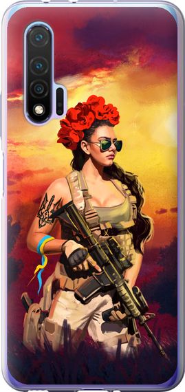 Чехол на Huawei Nova 6 Украинка с оружием "5316u-1821-17620"