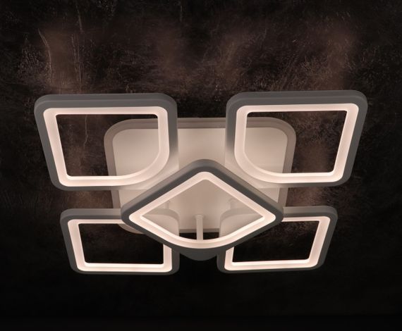 Люстра світлодіодна стельова LED світильник для квартири на стелю лед з пультом 25727 Білий 11х40х40 см. | Зображення 3