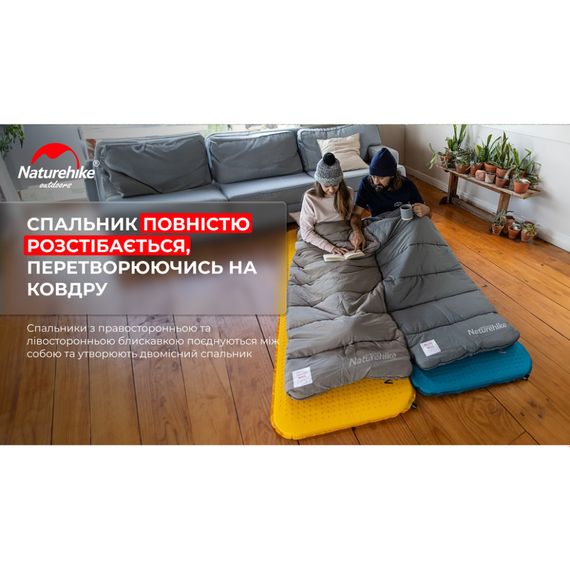 Спальник з капюшоном Naturehike M400 NH20MSD02, (1°C), правий, сірий | Зображення 5