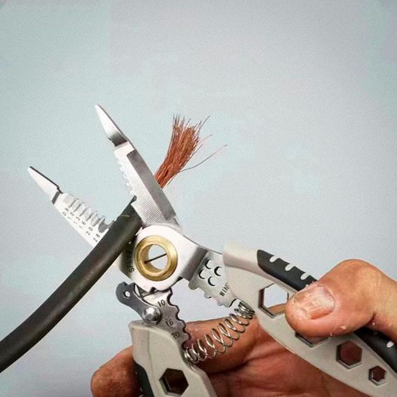 Інструмент для зняття ізоляції 16 в 1, стискання клем, зачистки проводів Мультитул стрипер EY-53 | Зображення 8