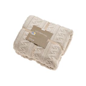 Плед Home Line 129648 Україна 195x220  Поліестер Бежевий, Принт