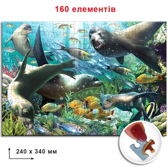 Пазлы "Моржи, тюлени, котики" 82999 ЕГ-08 160 элементов | Зображення 1
