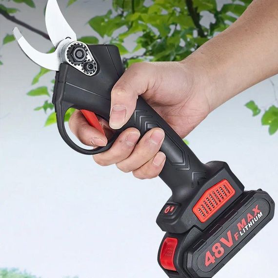 Секатор аккумуляторный в кейсе + 2 аккумулятора 48V / Электрический секатор для обрезки веток, деревьев, | Зображення 4