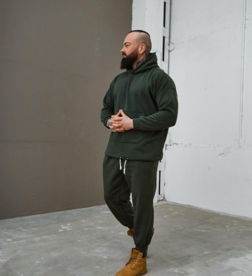 Мужской очень теплый спортивный костюмм Оверсайз Асос FD2024 размер S/M, цвет хаки | Зображення 1