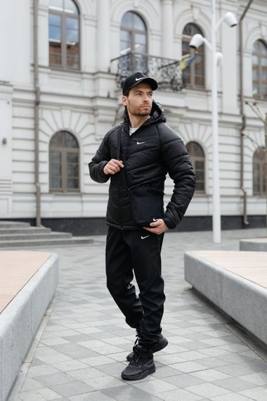Комплект чоловічий: куртка Motion Nike чорна + штани "President" чорні. Барсетка у подарунок! (1728613757) | Зображення 2