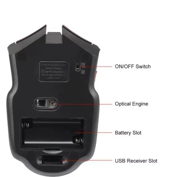 Комп'ютерна бездротова мишка Wireless Bluetooth Mouse 1600 DPI Чорна | Зображення 2