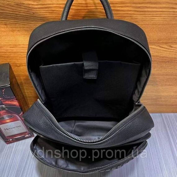 Рюкзак чоловічий з натуральної шкіри 30х41х12, міська сумка на спину для ноутбука Tiding Bag чорна | Зображення 4