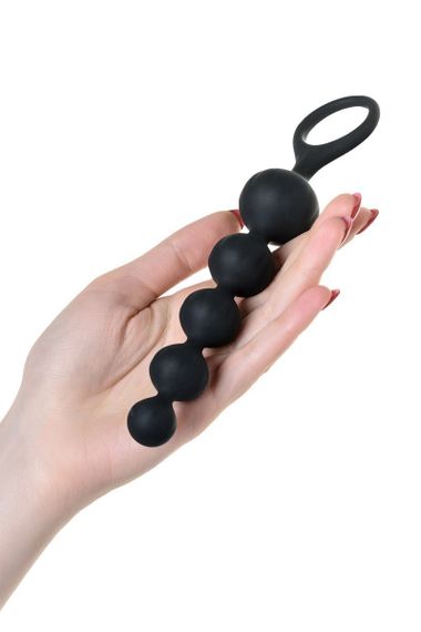 Набор анальных бус Satisfyer Beads Black, силикон, макс. диаметр 3,3 см и 3,5 см | Зображення 3