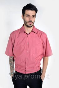 Сорочка чоловіча з короткими рукавами темно-рожева розмір 41 FA_007744