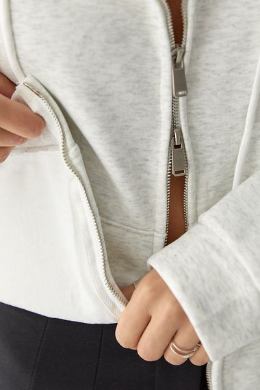 Тепле жіноче худі з начісом - світло-сірий цвет, ONE SIZE (є розміри) | Зображення 3