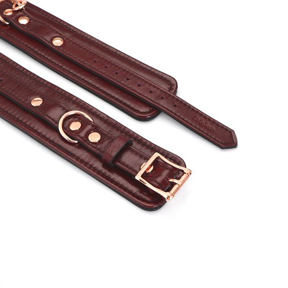 Кожаные поножи Liebe Seele Wine Red Ankle Cuffs, съемная цепочка-крепление | Зображення 5