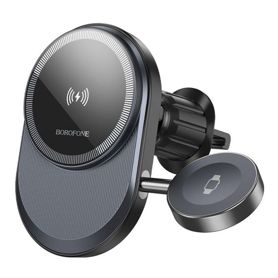 Автотримач Borofone BH219 Fine 2-in-1 Magnetic Wireless 15W Колір Чорний