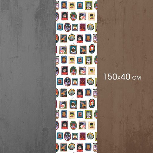 Доріжка на стіл Портрети звірів 150x40 см (DR__24A025) | Зображення 2