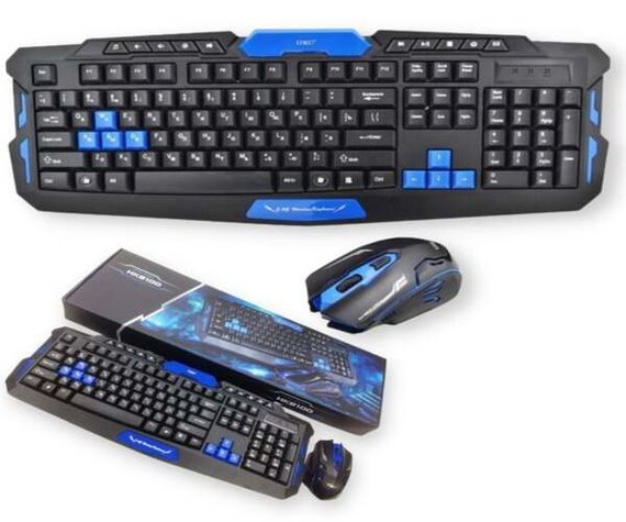 Игровая клавиатура + мышь беспроводная UKC HK8100 Черный (HK8100_558)