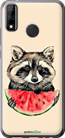 Чохол на Huawei P Smart 2020 Єнотик з кавуном "4605u-2060-2448"