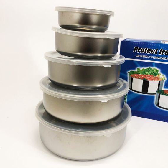 Набір харчових контейнерів Unique UN-1515 5 шт із нержавіючої сталі EK-51 | Зображення 6