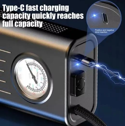 Портативный автомобильный компрессор AND1322, насос от прикуривателя 12V с манометром | Зображення 5