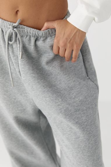 Спортивні штани з плюшевим начісом - сірий цвет, XL (є розміри) | Зображення 3