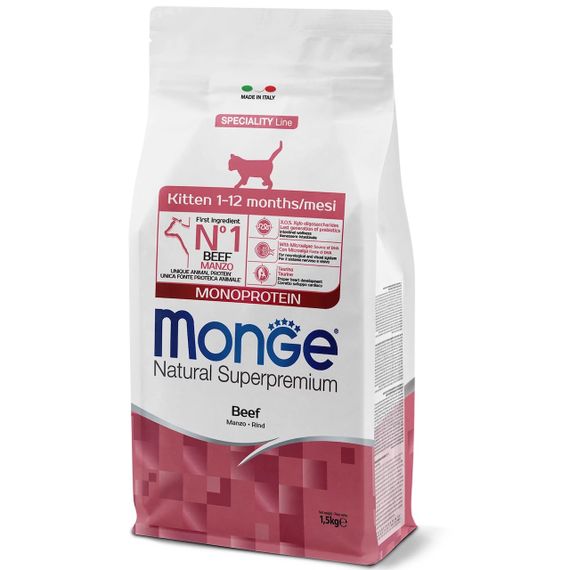 Корм Monge Kitten Manzo сухий з яловичиною для кошенят 0.4 кг