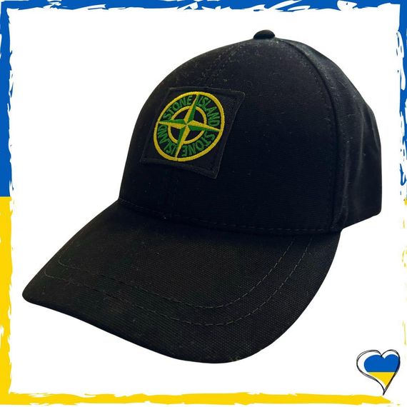 Кепка Stone Island. Кепка SI, Стон Айленд. Унисекс, черный. Шапка 57-59р