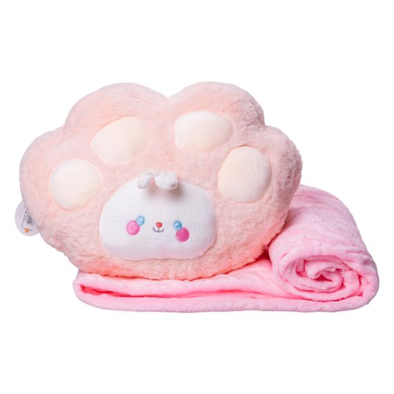 М'яка іграшка-подушка з пледом всередині Зайчик 120×160 (см) Рожевий Colorful Home 5616-66P