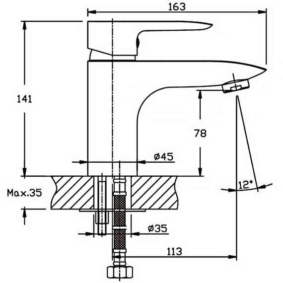 Смеситель для умывальника Haiba Columbia 001 (HB0038) | Зображення 1
