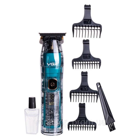 Триммер для стрижки аккумуляторный с 4 насадками Зеленый VGR V-961