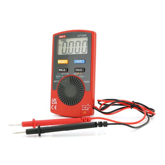 Мультиметр UNI-T UT120A. Вимірювання: V (AC/DC), Ω, Hz, DUTY. Функції: Hold, REL, продзвонювання, тест діодів, авто-діапазон. | Зображення 1
