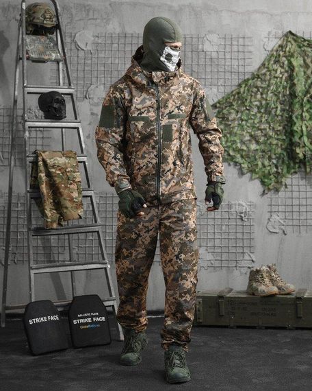 Тактический костюм софтшел REVIVAL  пиксель НП4883 | Зображення 1