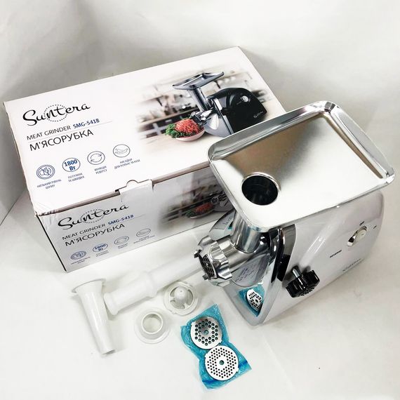 М'ясорубка Suntera SMG-5418W, електром'ясорубка для дому, м'ясорубка з металевим редуктором | Зображення 7