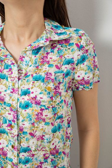 Блуза жіноча з принтом, колір блакитний, 230R1507 | Зображення 4