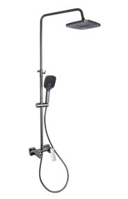 Душова система універсальна Qtap Gemini Gunmetal Black PVD з виливом QTGEM111GMB45688