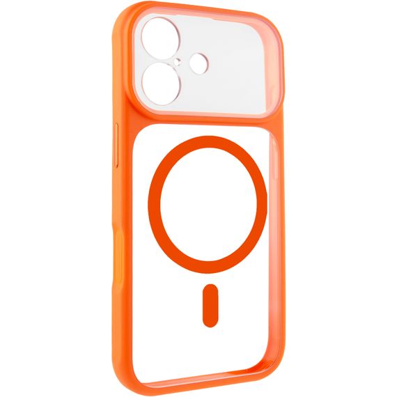 Чохол TPU+PC GETMAN Moon Clear with Magnetic Fit для Apple iPhone 17 (6.3") Orange