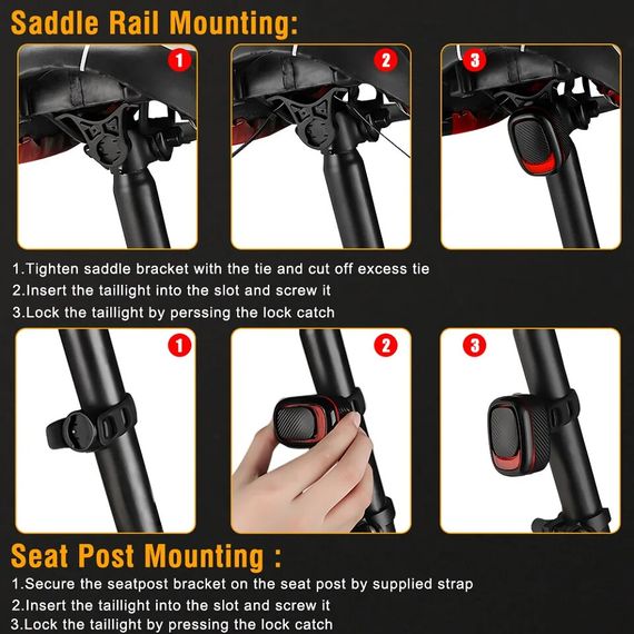 Велофонарь на багажник A5P-LED, Мигалка велосипедная, Фонарик мигалка для велосипеда DV-96