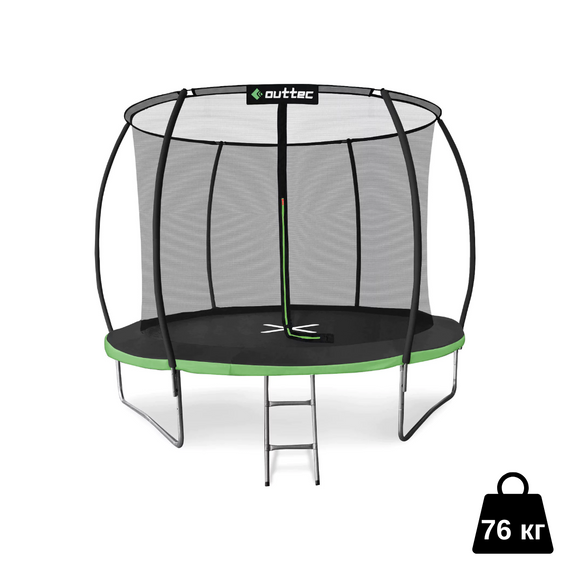 Батут Outtec Premium 12ft (374см) черно-зеленый с внутренней сеткой | Зображення 2