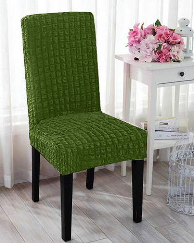 Комплект чохлів на стільці без оборки 6 штук (зелений) | Зображення 3
