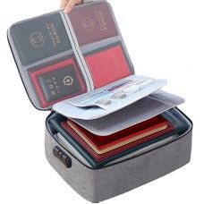 Органайзер-папка для документів із кодовим замком Сіра з кріплення на валізу водонепроникна