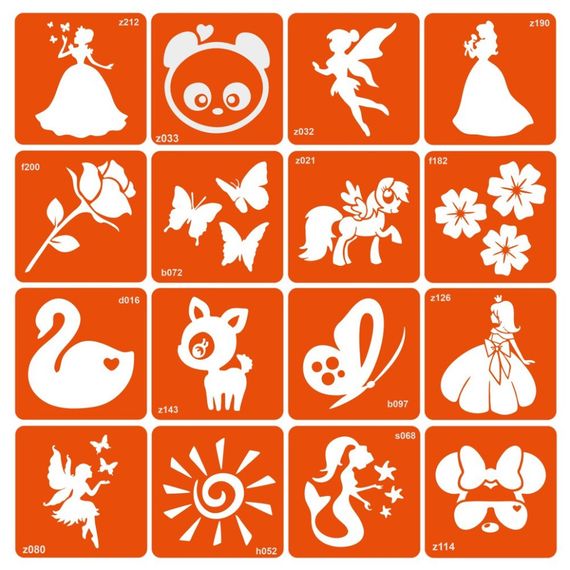 Набір для біо-тату "Для дівчаток №1 - гліттер" set-girls-1-glitter | Зображення 1