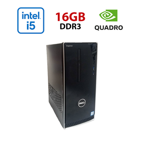 ПК Dell Inspirion 3650 / Intel Core i5-6500 (4 ядра 3.2 - 3.6 GHz) / 16 GB DDR3 / 512 GB SSD / nVidia Quadro P2000, 5 GB GDDR5, 160-bit / Wi-Fi+Bluetooth / DVD / Win 10 Home Lic б/в