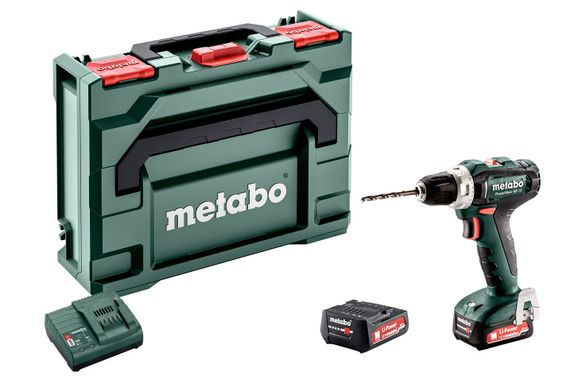 Шуруповерт-дрель Metabo PowerMaxx BS 12, 2х2.0Ач (Slide-in), ЗУ SC-30, кейс МС05 (601036500)