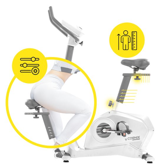 Велотренажер електромагнітний Cornix Amber White/Grey | Зображення 7