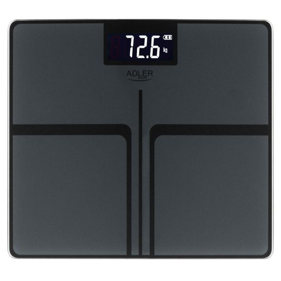 Весы напольные электронные стеклянные аккумуляторные Adler AD 8194 stripes до 180 кг с высокой точностью
