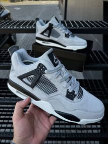 Кросівки Nike Air Jordan 4 Retro, замша (light gray)